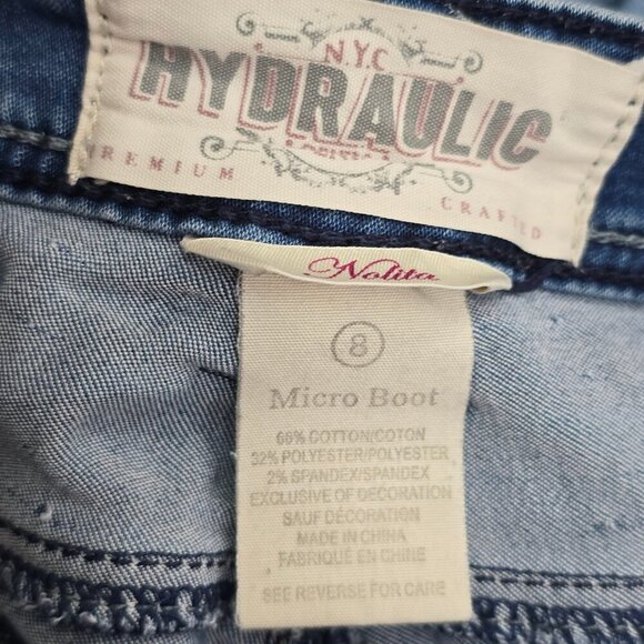 Hydraulic Nolita Microboot Flap POckets LOw Rise Y2K 90s Denim Jeans - Picture 7 of 8